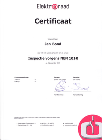 Inspectie volgens NEN1010 Elektroraad
